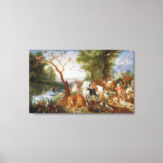 De dieren die Noah's Ark binnenkomen Canvas Afdruk (Voorkant)