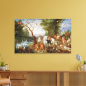 De dieren die Noah's Ark binnenkomen Canvas Afdruk (Insitu (Woonkamer))