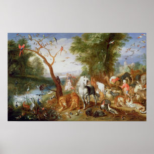 De dieren die Noah's Ark binnenkomen Poster
