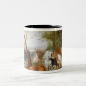 De dieren die Noah's Ark binnenkomen Tweekleurige Koffiemok (Center)