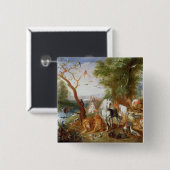 De dieren die Noah's Ark binnenkomen Vierkante Button 5,1 Cm (Voorkant /achterkant)