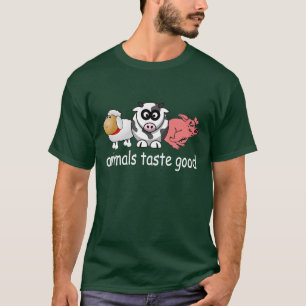 De dieren smaken goed - Veranderbare Achtergrondkl T-shirt