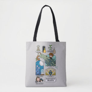 De Dieren van de cartoon in Habitat Tote Bag