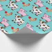 De Dieren van het boerderij Cadeaupapier (Hoek)