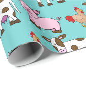 De Dieren van het boerderij Cadeaupapier (Rol Hoek)