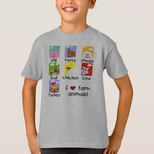 De Dieren van het boerderij T-shirt (Voorkant)