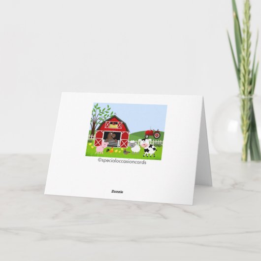 De Dieren van het Boerderij van het boerenerf Bedankkaart (Achterkant)