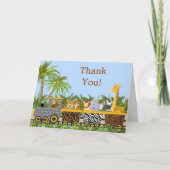 De Dieren van het Oerwoud van de safari danken aan Bedankkaart (Voorkant)