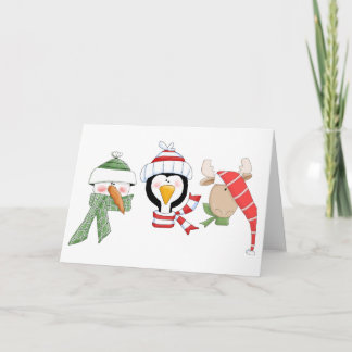 De Dieren van het Trio van Kerstmis Feestdagen Kaart