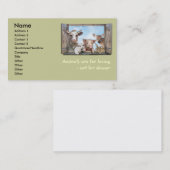 De dieren zijn voor de liefde visitekaartje (Voorkant / Achterkant)