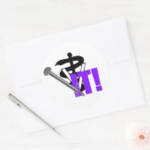 De dierenarts heeft het opgepakt. ronde sticker (Envelop)