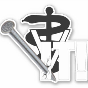 De dierenarts heeft het opgepakt. Vinyldecal Sticker