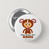 De Dierenriem van de Ram voor Kind Ronde Button 5,7 Cm (Voorkant /achterkant)