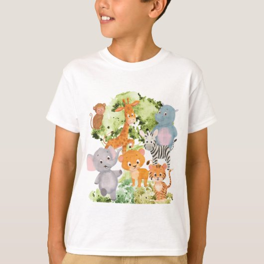 De dierentuin: collectie van schattige wilde diere t-shirt (Voorkant)