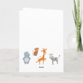 De dierentuin: schattige wilde dieren op maat voor feestdagen kaart (Achterkant)