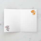 De dierentuin: schattige wilde dieren op maat voor feestdagen kaart (Binnen)