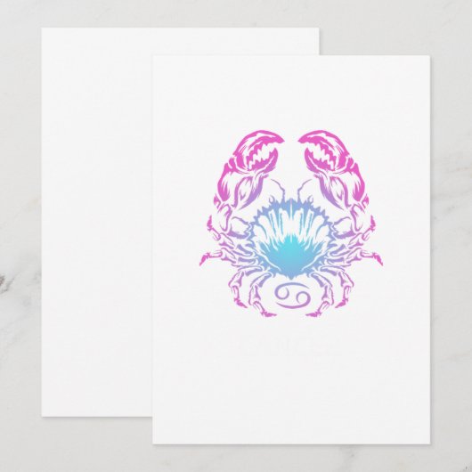 De dierentuin van de kanker ondertekent het krabon kaart (Voorkant / Achterkant)