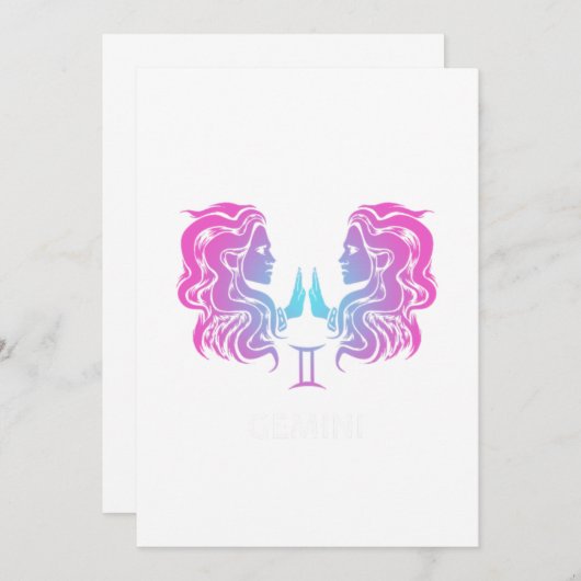 De dierentuin van Gemini tekent het tweelingontwer Kaart (Voorkant / Achterkant)