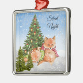 De dierfeestdag met Cute Kerstmis personaliseren Metalen Ornament (Links)