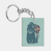 de diergids voor Beren in Blauwgroen Groene Hues Sleutelhanger (Voorkant Links)