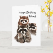 De dierlijke Vrienden van de Wasbeer zijn als de Kaart (Gele Bloem)