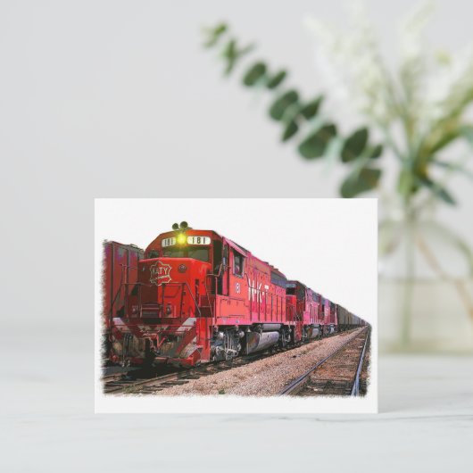 De diesellocomotief briefkaart (Staand voorkant)