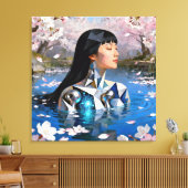 De digitale droom van water – een digitaal portret canvas afdruk (Insitu (Woonkamer))