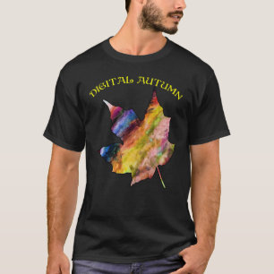 De digitale Herfst in Zwart T - shirt