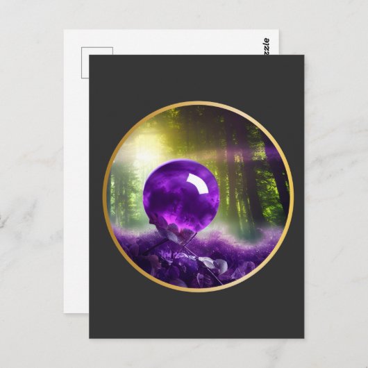 De digitale kunst van Amethyst Orb Fantasy Briefkaart (Voorkant / Achterkant)