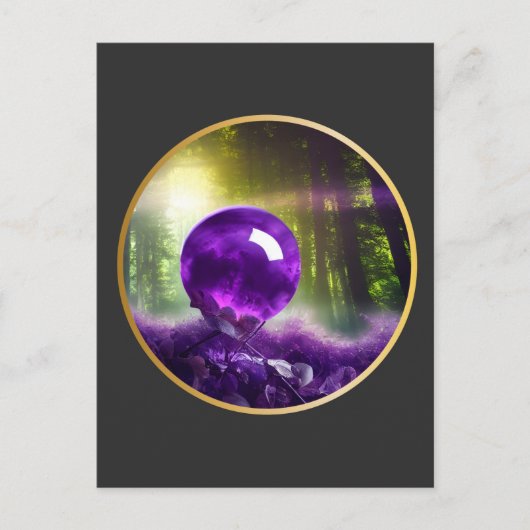De digitale kunst van Amethyst Orb Fantasy Briefkaart (Voorkant)