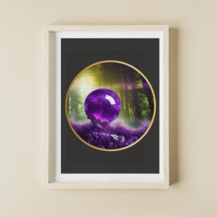 De digitale kunst van Amethyst Orb Fantasy Poster