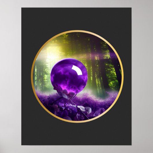 De digitale kunst van Amethyst Orb Fantasy Poster (Voorkant)