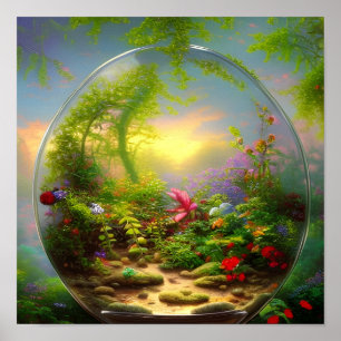 De digitale kunst van het Magical Terrarium Poster