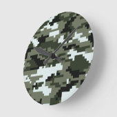de Digitale Stedelijke Camouflage/Camo met 8 bits Ronde Klok (Hoek)