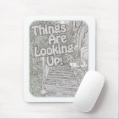 De dingen blijven opkijken. muismat (Met muis)