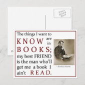 De dingen die ik wil weten zijn in boeken briefkaart (Voorkant / Achterkant)