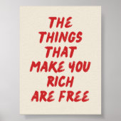 De dingen die je rijk maken zijn vrij Poster (Voorkant)