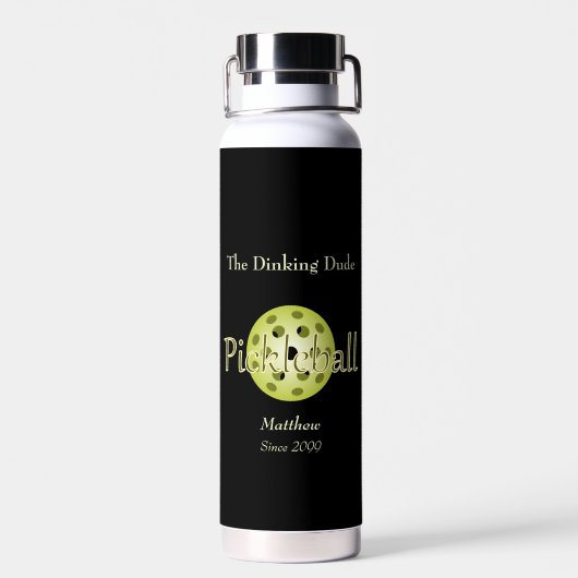 De Dinking Dude Duo Pickleball Ball Waterfles (Achterkant)