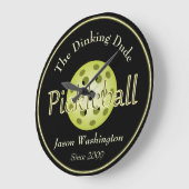 De Dinking Dude Guy Pickleball Ball Wall Clock Grote Klok (Hoek)