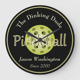 De Dinking Dude Guy Pickleball Ball Wall Clock Grote Klok