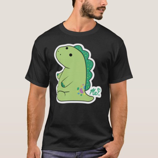 De Dinosaur-Sticker plukken T-shirt (Voorkant)