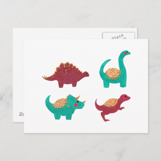 De dinosauriërs briefkaart (Voorkant / Achterkant)