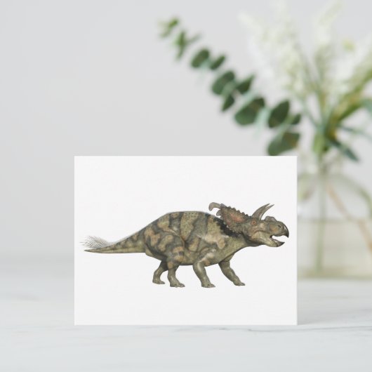 De Dinosaurus van Albertaceratops in ZijProfiel Briefkaart (Staand voorkant)