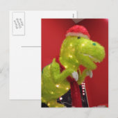 De Dinosaurus van Kerstmis Feestdagenkaart (Voorkant / Achterkant)