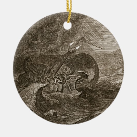 De Dioscuri beschermt een schip, 1731 (graving) Keramisch Ornament (Voorkant)