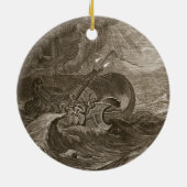 De Dioscuri beschermt een schip, 1731 (graving) Keramisch Ornament (Achterkant)