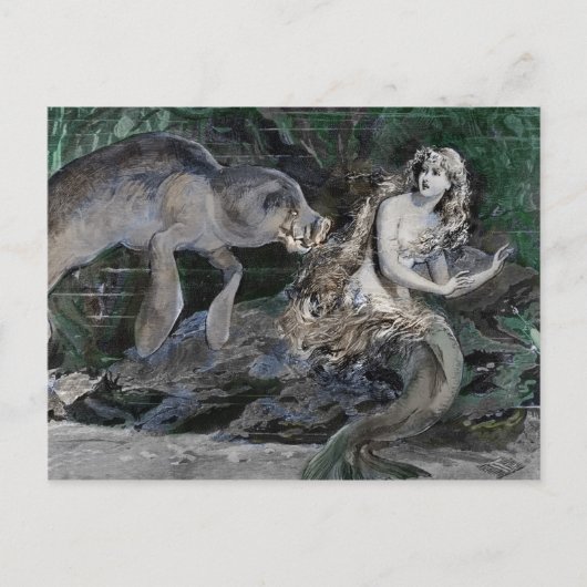 De directeur ontmoet een zeemeermin feestdagenkaart (Voorkant)