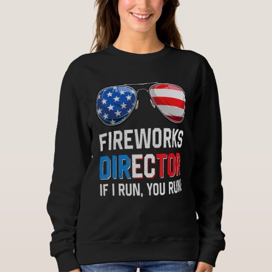 De Directeur van het vuurwerk als ik u 4 van Juli  Trui (Voorkant)