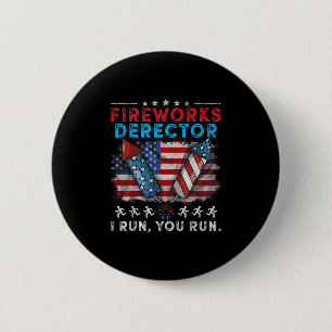 De Directeur van het vuurwerk ik stel u 4 van Juli Ronde Button 5,7 Cm