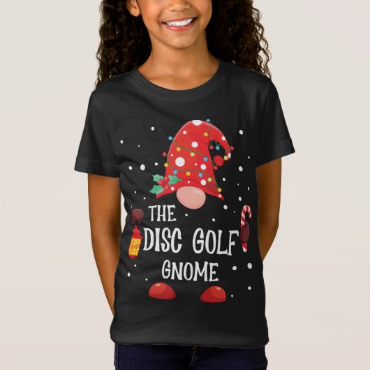 De Disc Golf Gnome Matching Familie Kerstmis Gnom T-shirt (Voorkant)